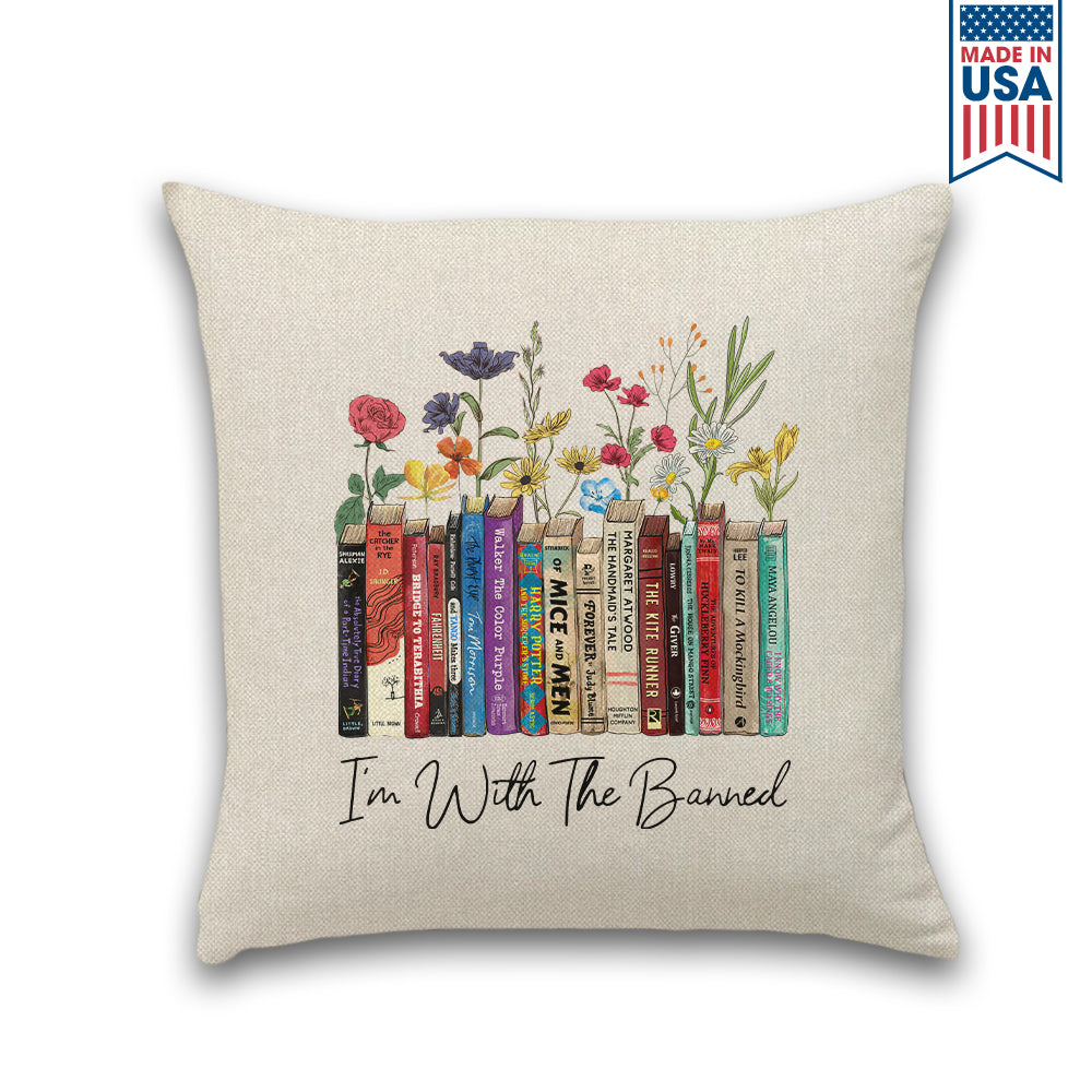 I'm With The Banned Flowers Book Lover Gift PIL185