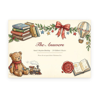 Santa's Storytime Bookshop – Children's Book Advent Calendar - Personalized Advent Calendar Card
