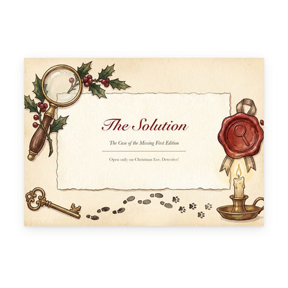 The Case of the Missing First Edition – Mystery Advent Calendar - Personalized Advent Calendar Card