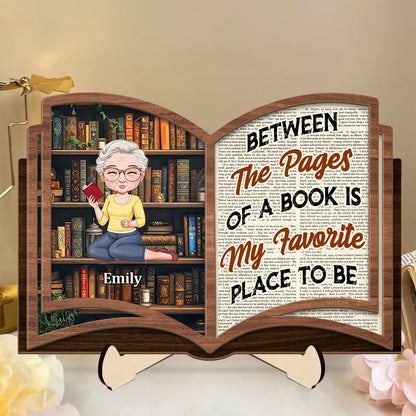 Between The Pages Of A Book - Personalized 2-Layered Wooden Plaque