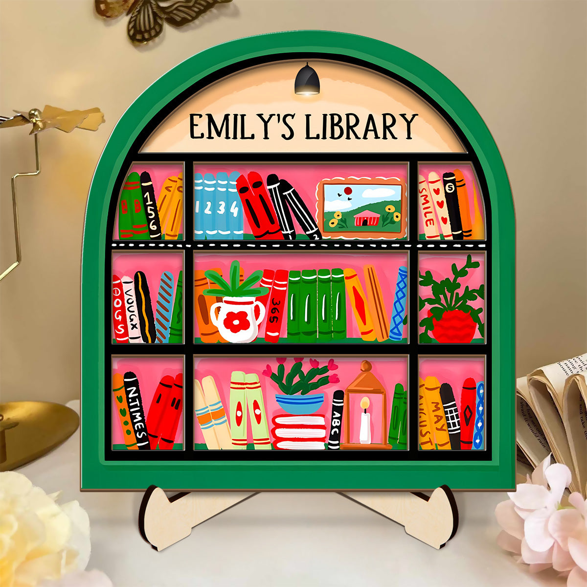 My Library - Personalized 2-Layered Wooden Plaque