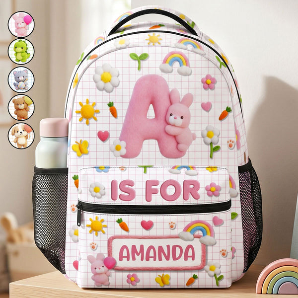 Fluffy Bunny Custom Alphabet - Personalized Backpack