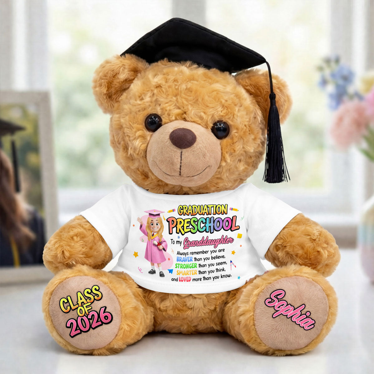 Preschool Kindergarten Graduation  - Personalized Graduation Bear With Card