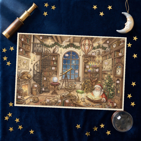 The Fantastic Library – Fantasy & Sci-Fi Classics Advent Calendar - Personalized Advent Calendar Card