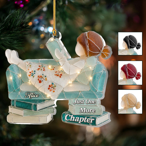 Just A Girl Who Loves Books Sea Glass Effect - Personalized 1-Layer Acrylic Ornament