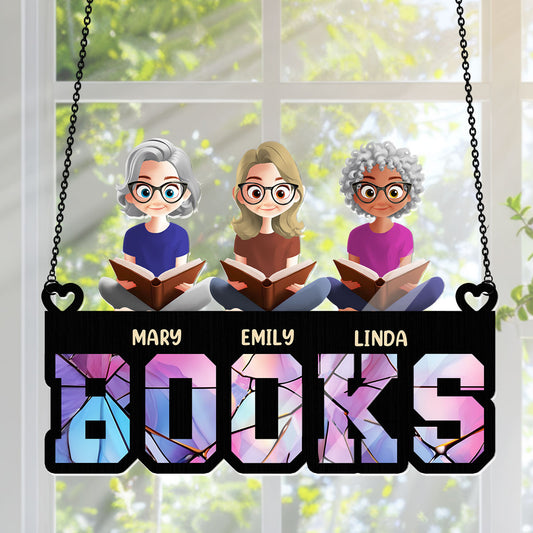 Just Girls Who Love Books - Personalized Window Hanging Suncatcher