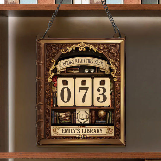 Antique Books Read This Year Gift For Book Lover - Personalized Tracker Sign