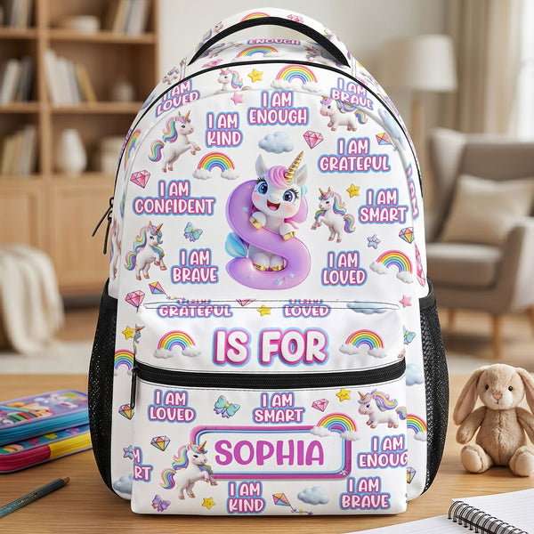 Unicorn Custom Alphabet - Personalized Backpack