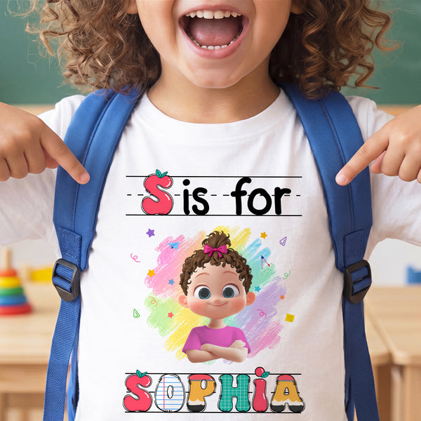 Custom Kids Name Back To School - Personalized Kid T-Shirt