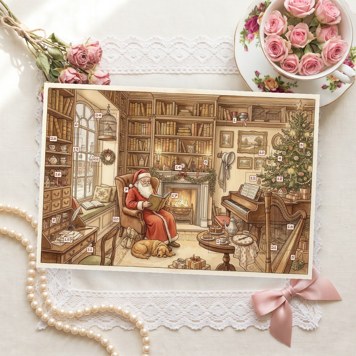The Heroines' Library – Classic Literature Advent Calendar - Personalized Advent Calendar Card