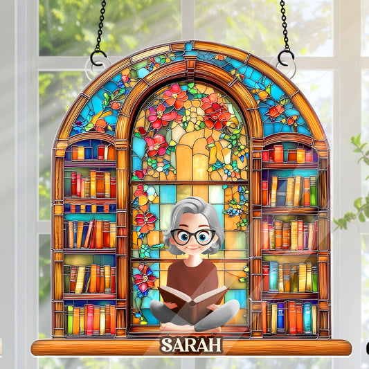 Book Lovers Dream Library - Personalized Acrylic Suncatcher