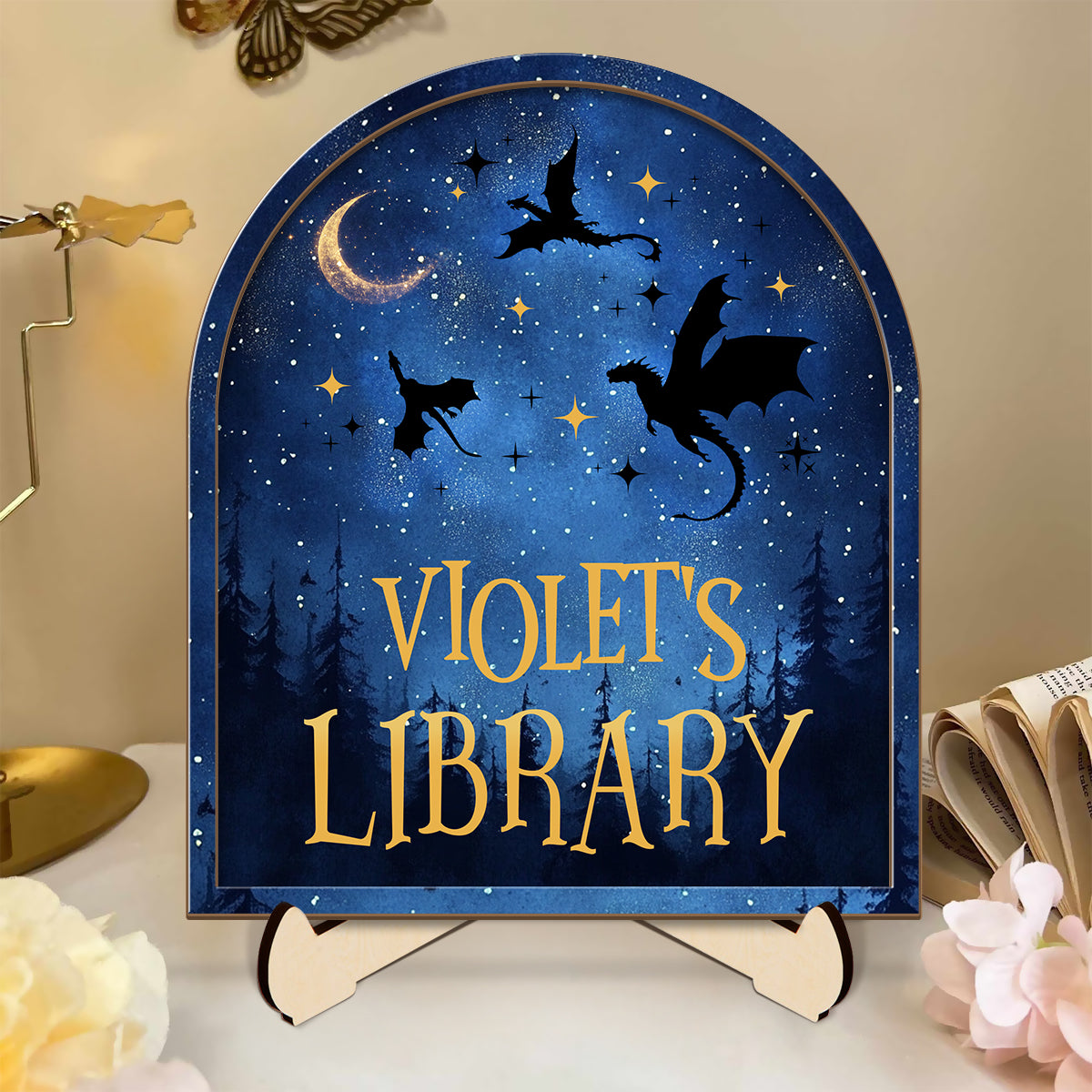 My Library - Personalized 2-Layered Wooden Plaque