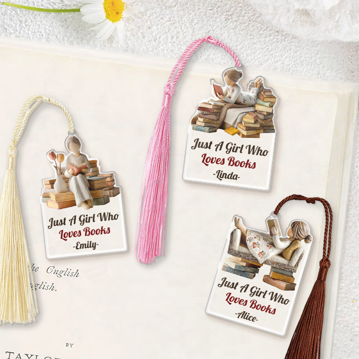 Just A Girl Who Loves Books - Personalized Acrylic Bookmark