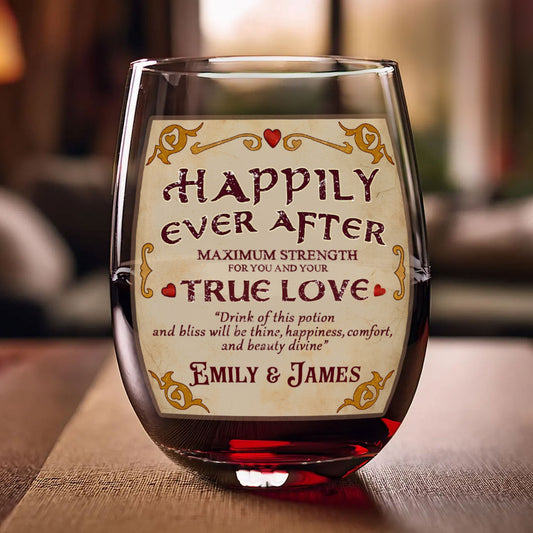 Happily Ever After Potion - Personalized Stemless Wine Glass