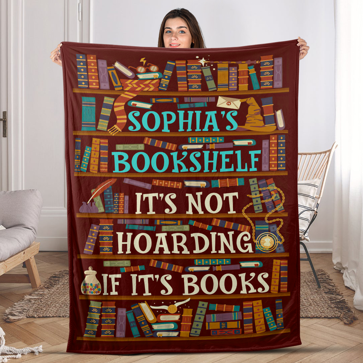 It's Not Hoarding If It's Books - Personalized Fleece Blanket