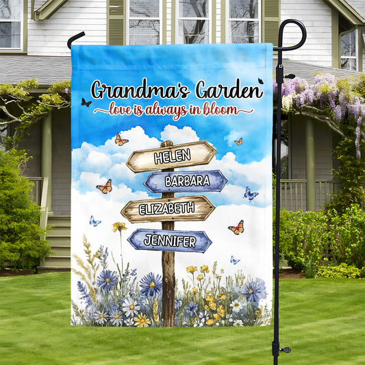 Grandma's Butterfly Garden - Personalized Garden Flag