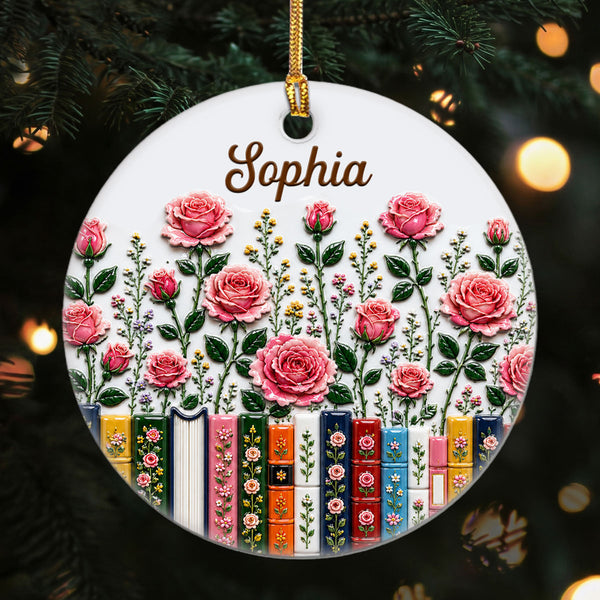 Bloom In Your Own Way - Personalized 3D Relief Round Ceramic Ornament