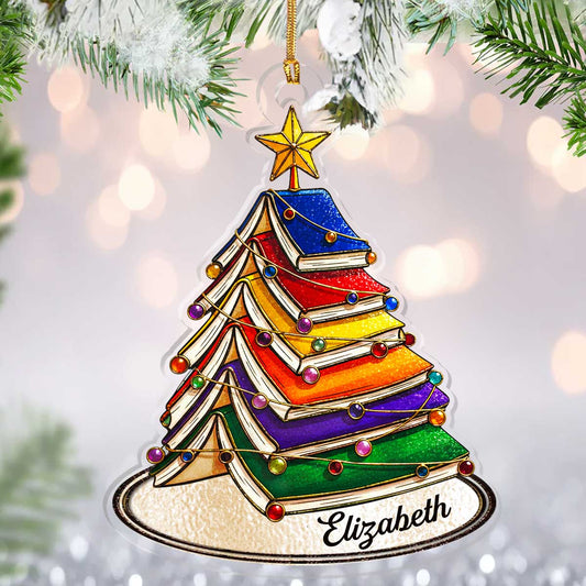 My Christmas Book Tree - Personalized 1-Layer Acrylic Ornament