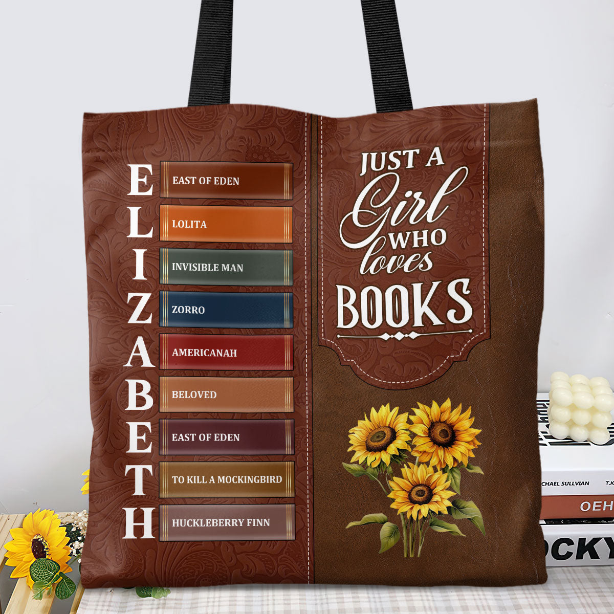 Just A Girl Who Loves Books Flower - Personalized Tote Bag