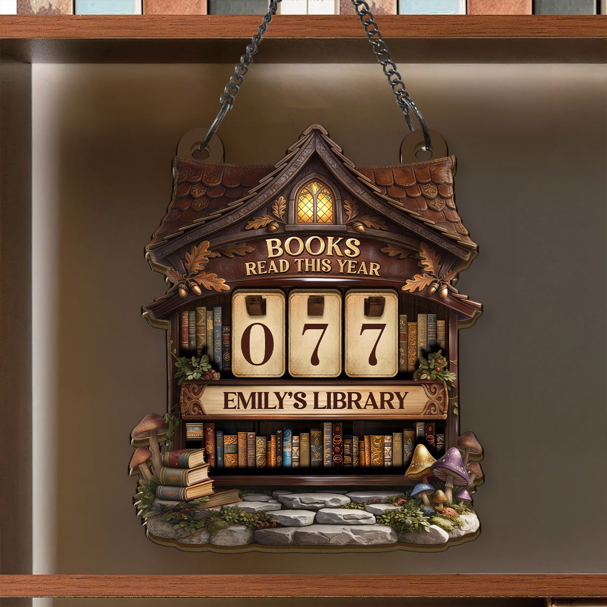 Shelves Full Of Magic Personalized Bookish Gifts For Book Lovers, Bookworms, Readers  - Personalized Tracker Sign