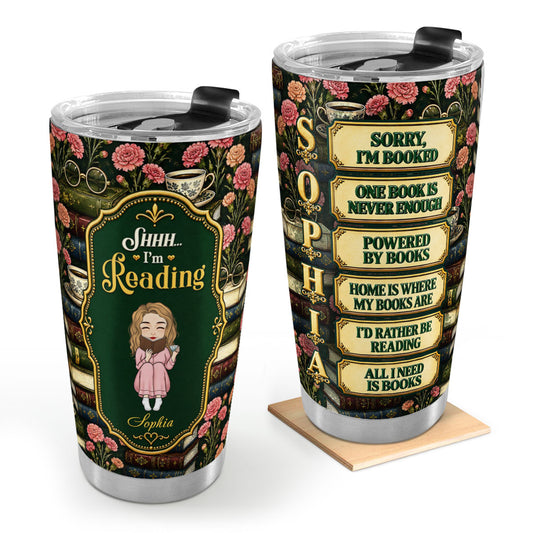 Just A Girl Who Loves Books Reading Lover Alphabet - Personalized Stainless Steel Tumbler
