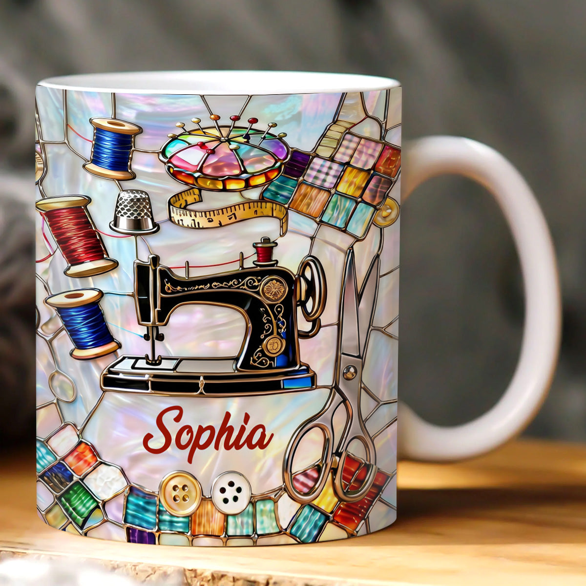 Love Sewing - Personalized Ceramic Coffee Mug