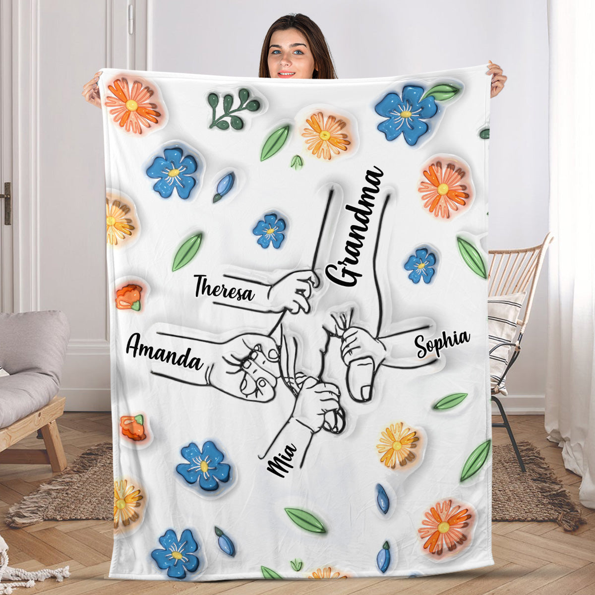 Hold My Hand - Personalized Fleece Blanket