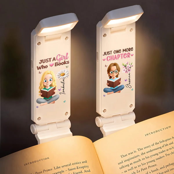 Just A Girl Who Loves Books - Personalized Clip LED Reading Lamp