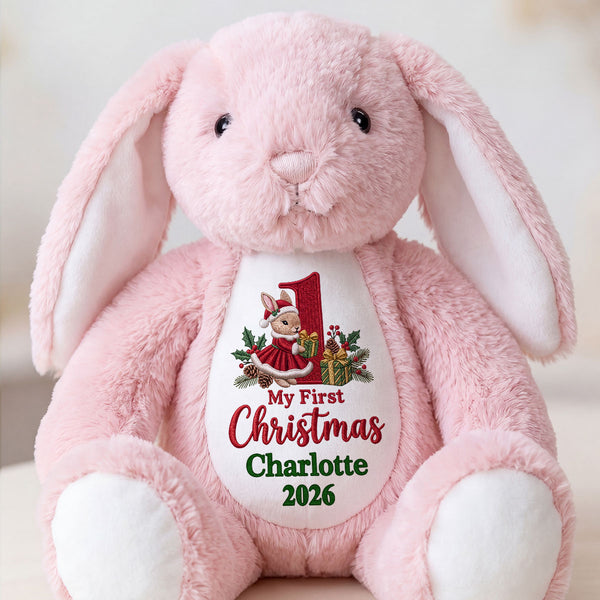 Baby's First Christmas - Personalized Stuffed Bunny