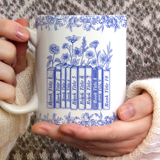 My Reading Companion Toile De Jouy - Personalized Ceramic Coffee Mug