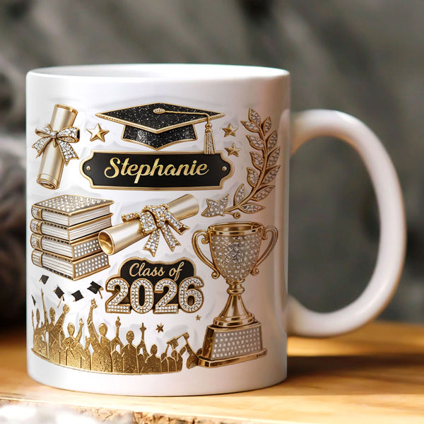 Graduation Celebration 3D Effect - Personalized Ceramic Coffee Mug