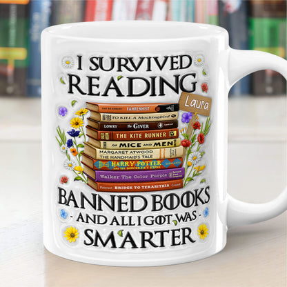 I Survived Reading Banned Books - Personalized Ceramic Coffee Mug