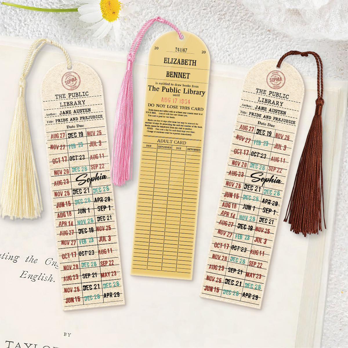 Retro Library Card - Personalized Acrylic Bookmark