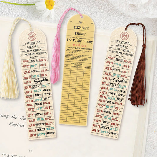 Retro Library Card - Personalized Acrylic Bookmark