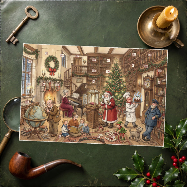 The Case of the Missing First Edition – Mystery Advent Calendar - Personalized Advent Calendar Card