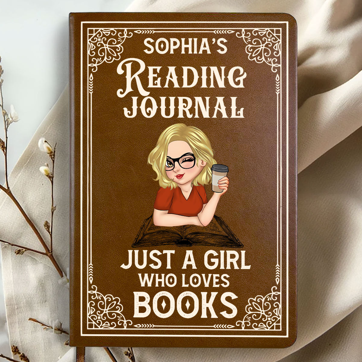 A Girl Who Loves Books Reading Journal  - Personalized Leather Cover Notebook