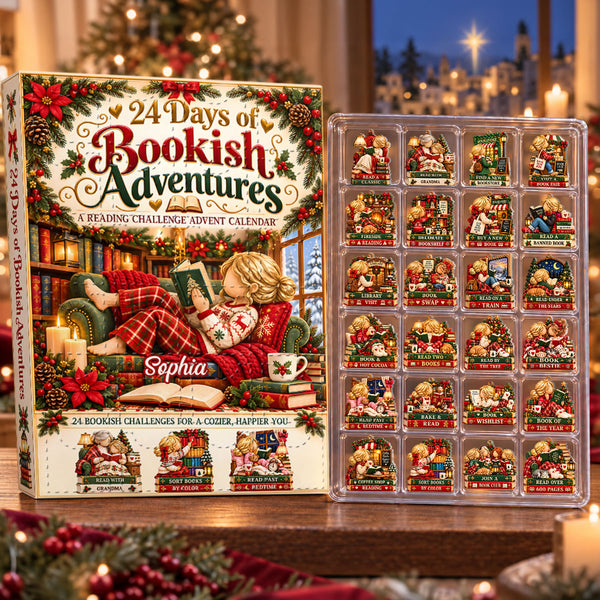 24 Days Of Bookish Adventures Gift For Granddaughter, Daughter, Book Lovers - Personalized Christmas Advent Calendar