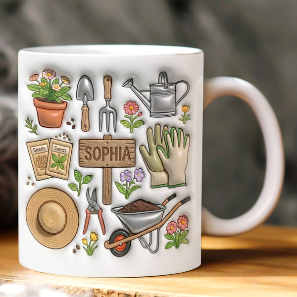 Gardening-Inspired Gift for Garden Enthusiast - Personalized Ceramic Coffee Mug
