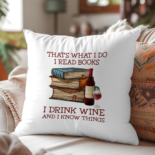 That's What I Do I Read Books I Drink Wine And I Know Things Book Lovers Gift PILS13