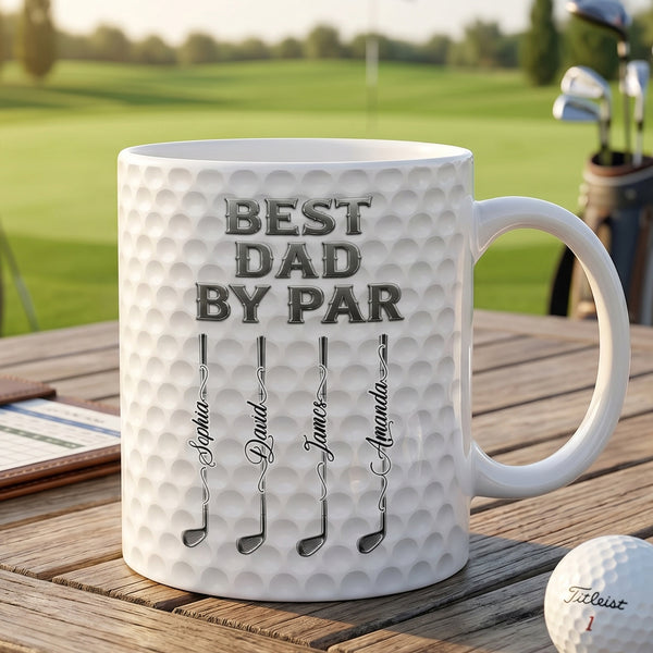 Best Dad By Par - Personalized Ceramic Coffee Mug