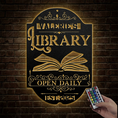 Your Library - Personalized Metal Wall Art Sign
