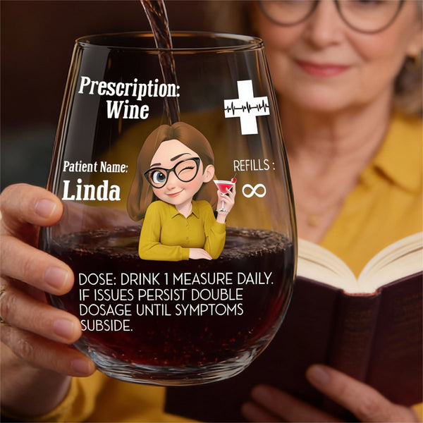 Prescription - Personalized Stemless Wine Glass