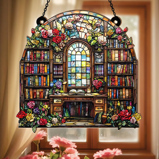 Literary Garden Of Rose -  Acrylic Suncatcher