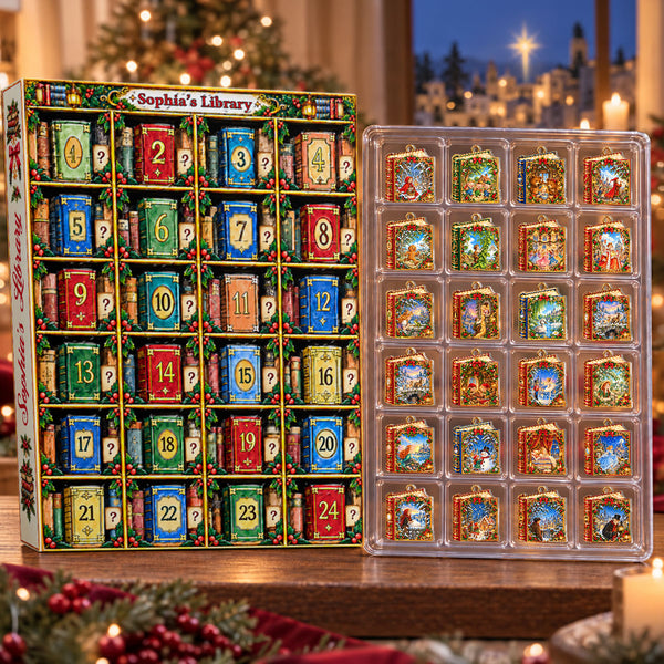 Guess The Book, 24 Days Of Bookish Adventures Gift For Granddaughter, Grandson, Book Lovers - Personalized Christmas Advent Calendar