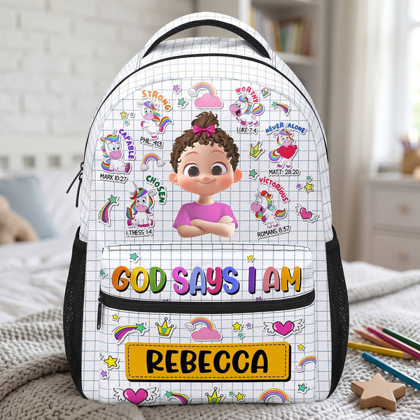 God Says I Am - Personalized Backpack