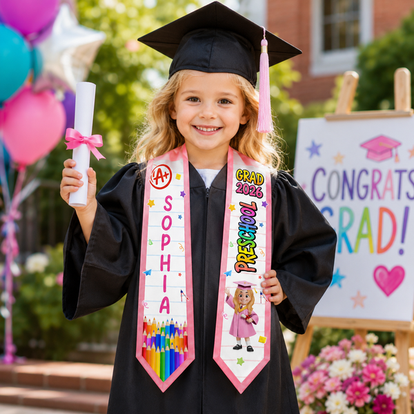 Preschool Kindergarten Graduation - Personalized Kid Graduation Stole