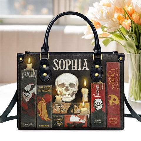 Just A Girl Who Loves Horror Books - Personalized Leather Handbag
