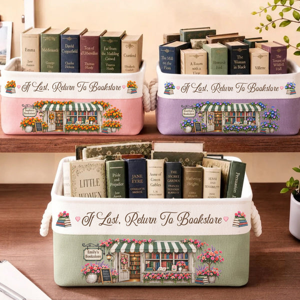 If Lost Return To Bookstore My Little Corner Bookshop - Personalized Storage Basket