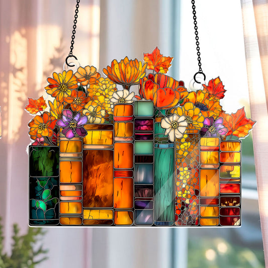 The Fall Reading Garden -  Acrylic Suncatcher