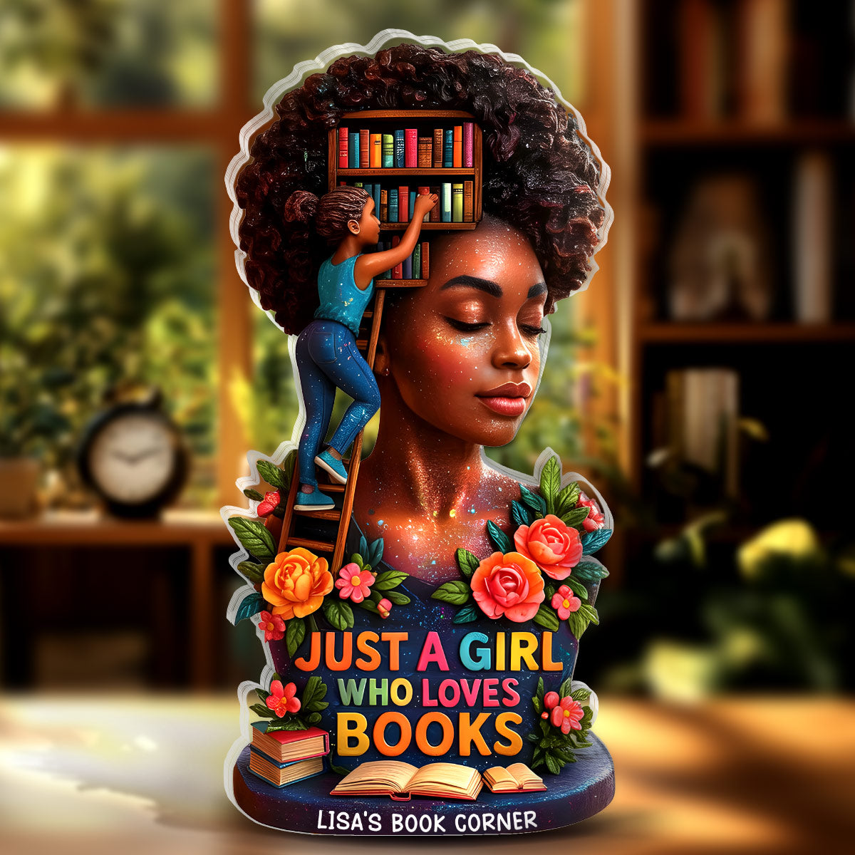 Just A Girl Who Loves Books - Personalized Custom Shaped Squared Acrylic Plaque